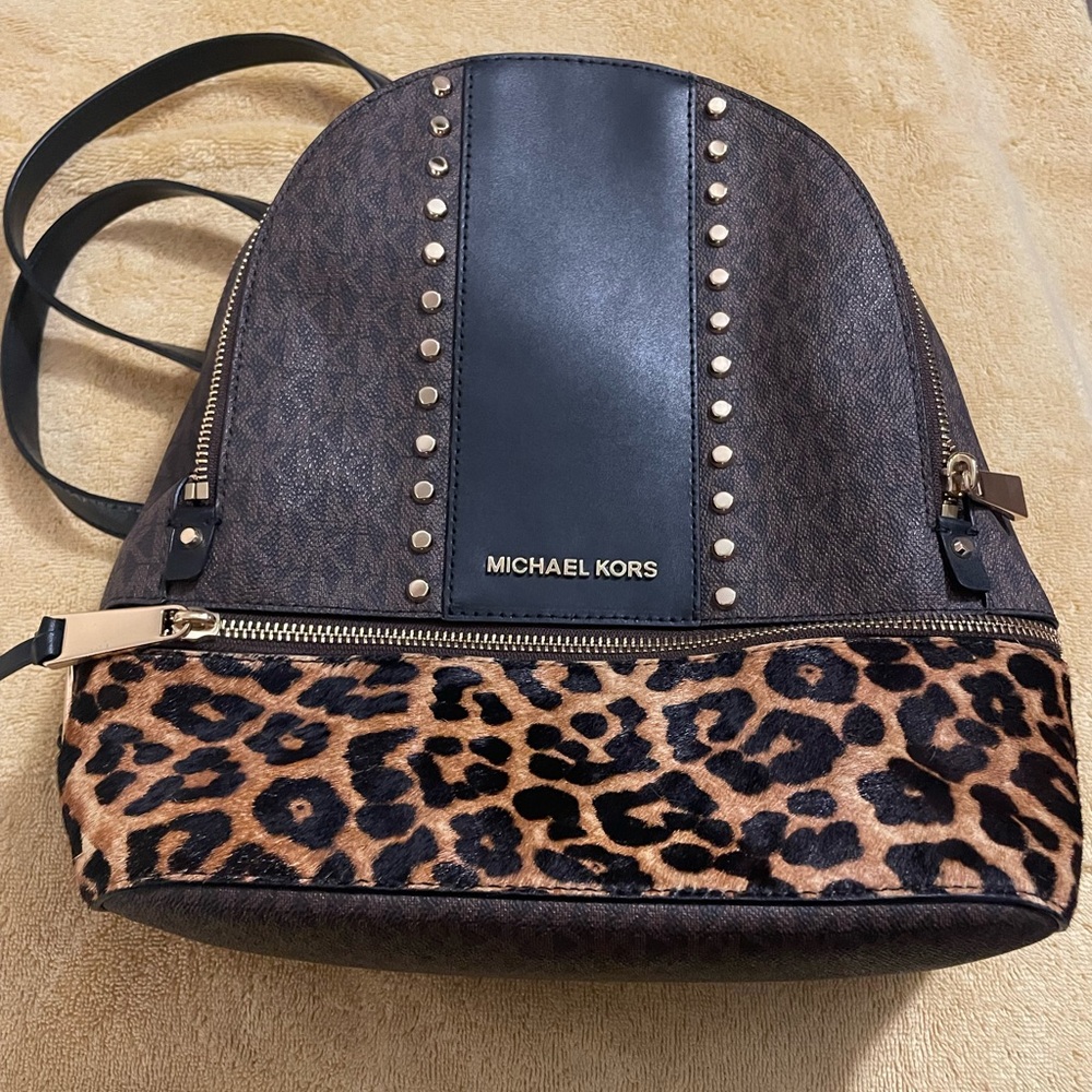 Michael Kors Leopard Print Backpack